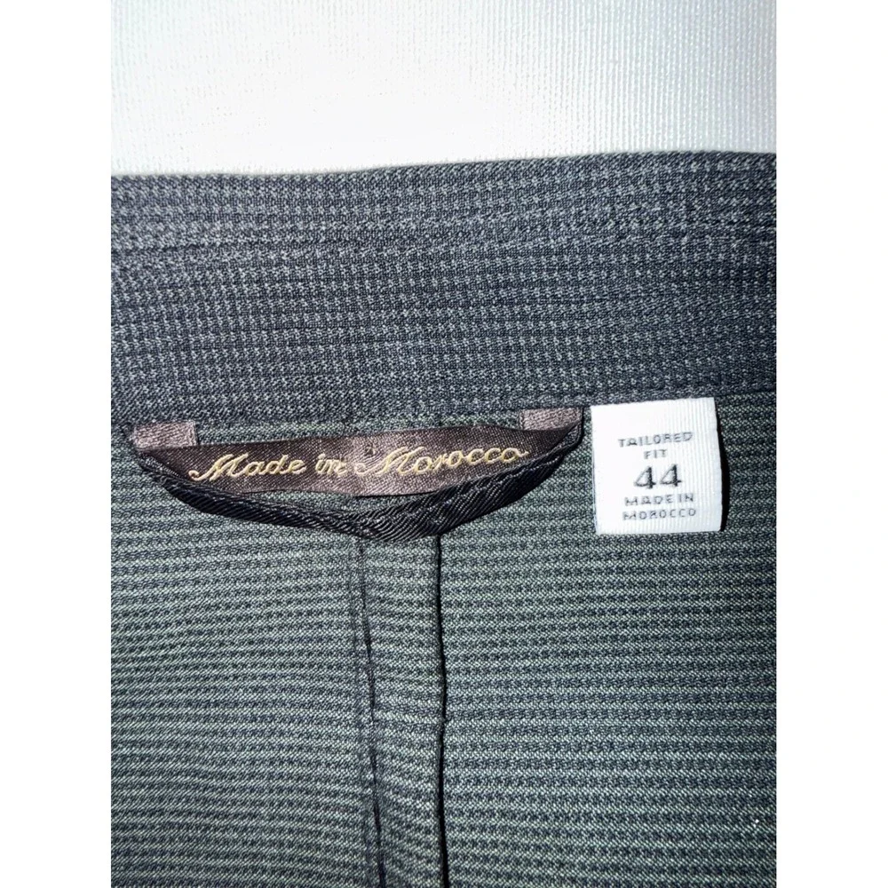 Mens Pino Porto Tailored Fit Micro Check Two-Button Black/Charcoal Grey Size 44